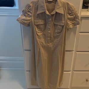 Calvin Klein Beige Button-Up Dress